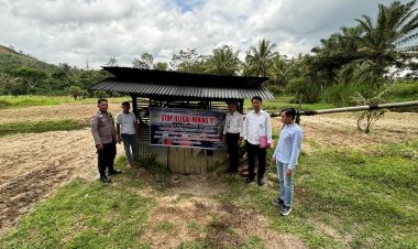Polisi Pasang Spanduk Larangan Tambang Ilegal di 50 Kota, Tindaklanjuti Laporan Warga